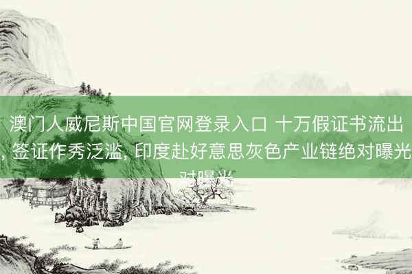澳门人威尼斯中国官网登录入口 十万假证书流出, 签证作秀泛滥, 印度赴好意思灰色产业链绝对曝光